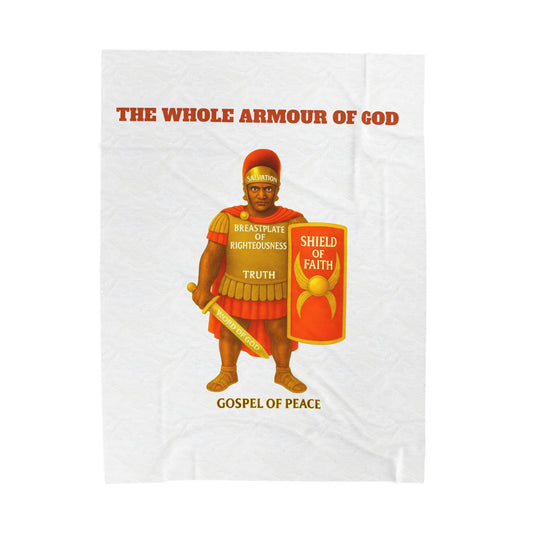 The Whole Armour of God Velveteen Plush Blanket – Shield of Faith Christian Throw