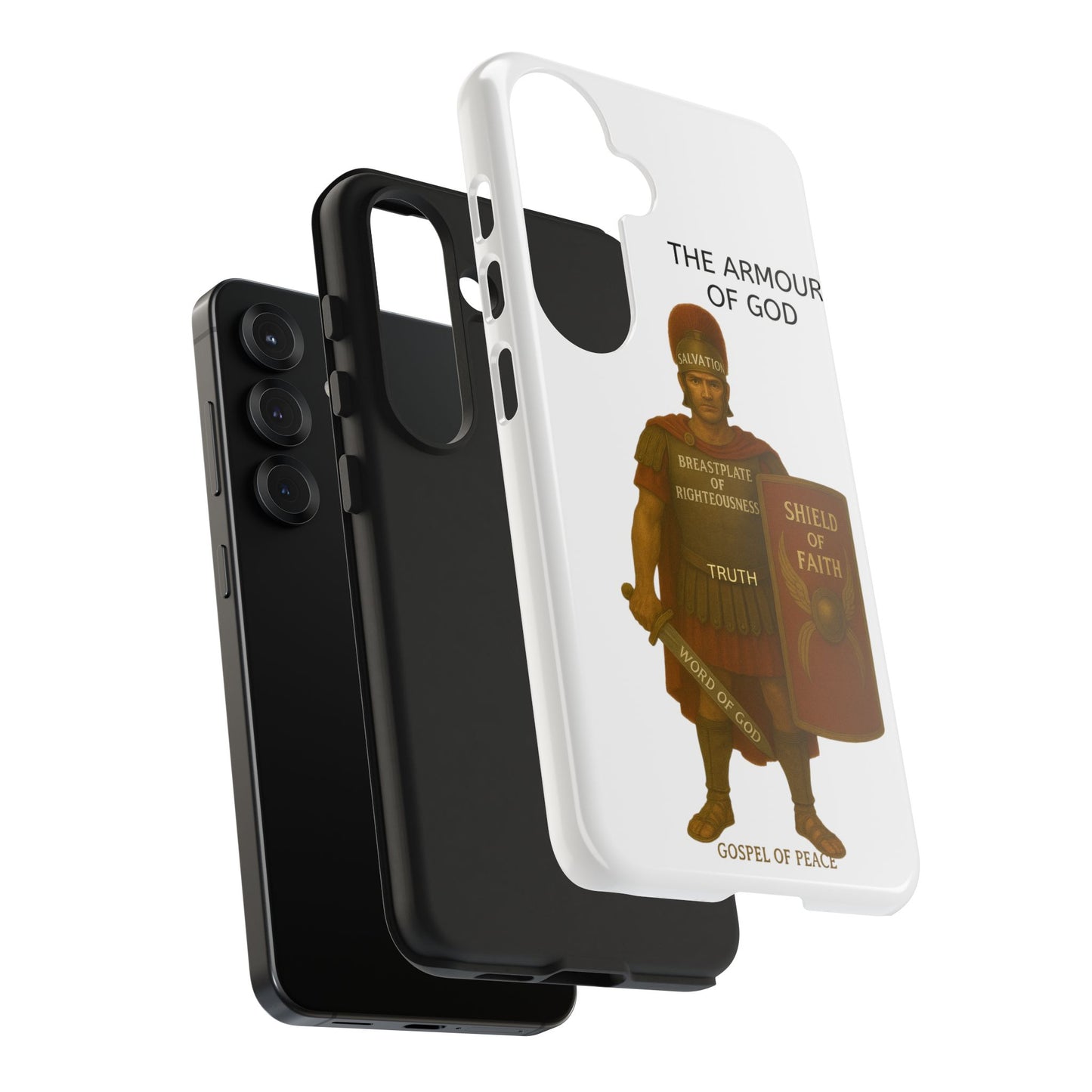 Tough Phone Case — 'The Armour of God' Christian Faith Phone Cover (Shield of Faith, Gospel of Peace)