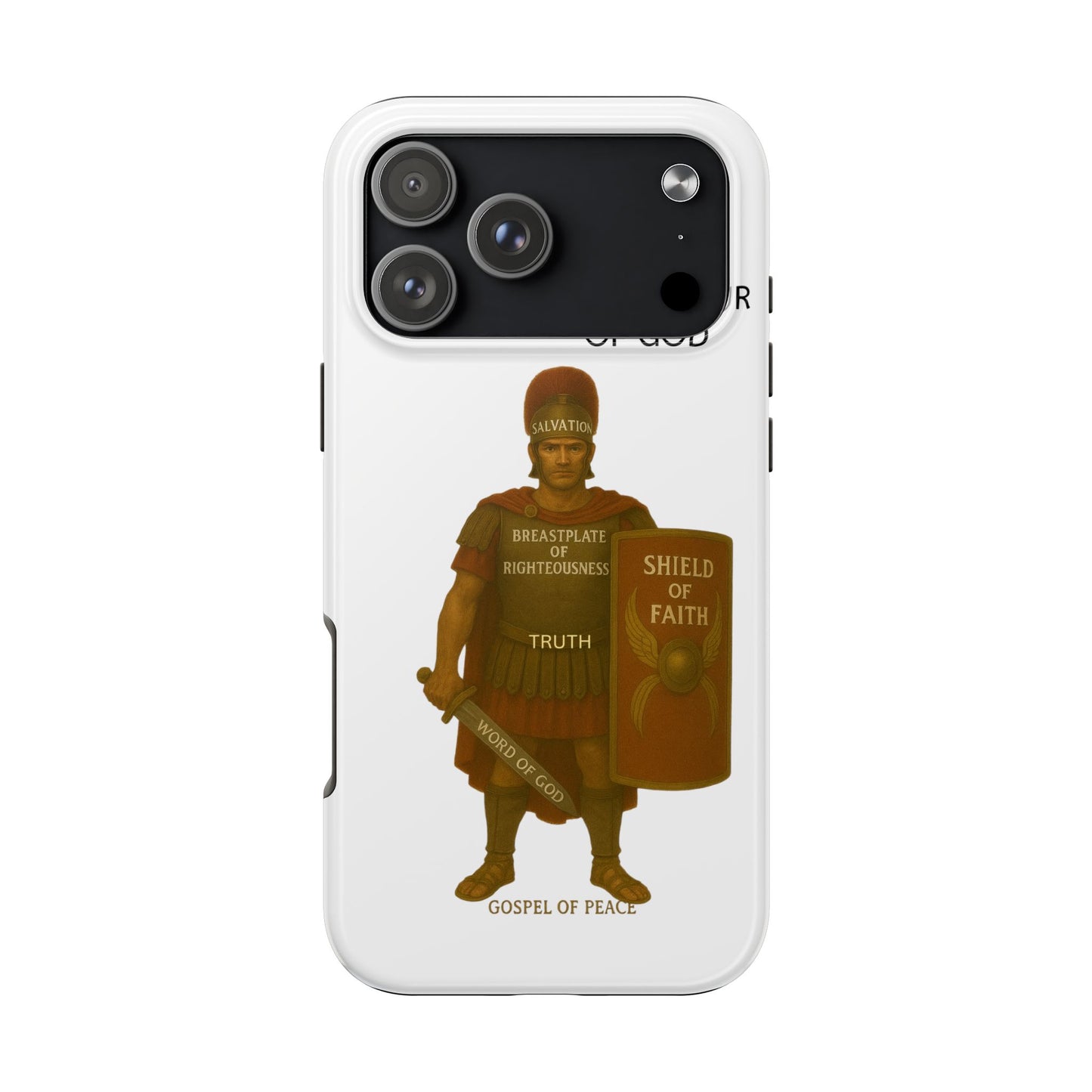 Tough Phone Case — 'The Armour of God' Christian Faith Phone Cover (Shield of Faith, Gospel of Peace)