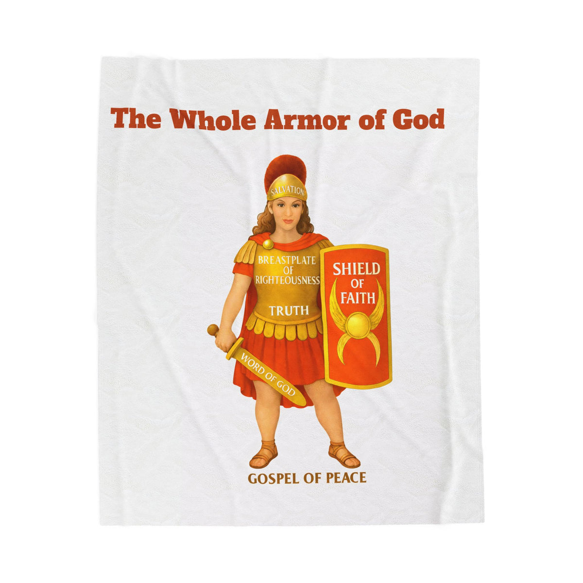 Armor of God Velveteen Plush Blanket — Shield of Faith Christian Throw