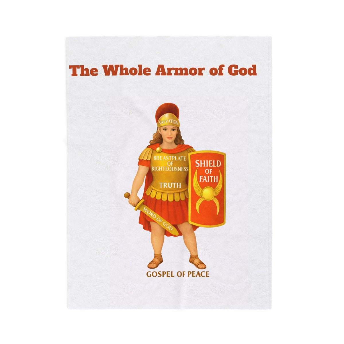 Armor of God Velveteen Plush Blanket — Shield of Faith Christian Throw