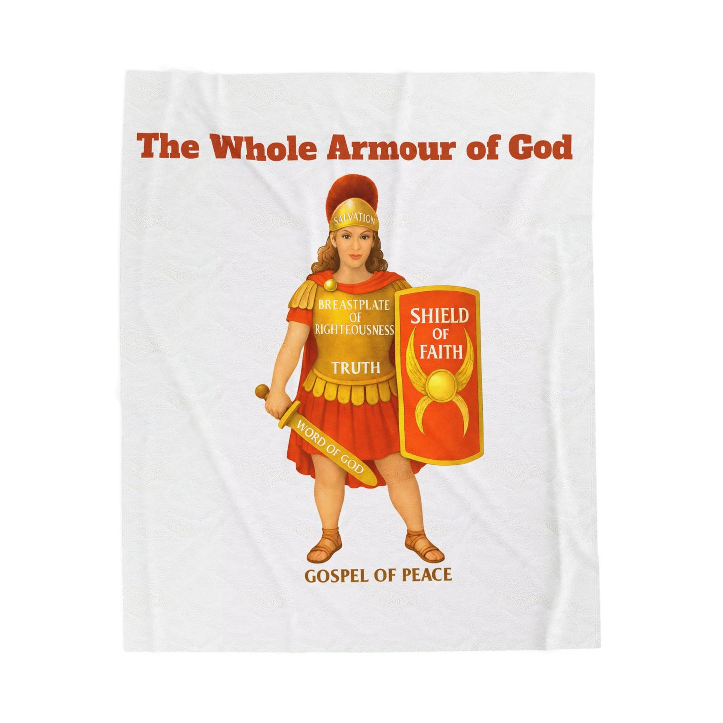 Armor of God Velveteen Plush Blanket — Shield of Faith Christian Throw