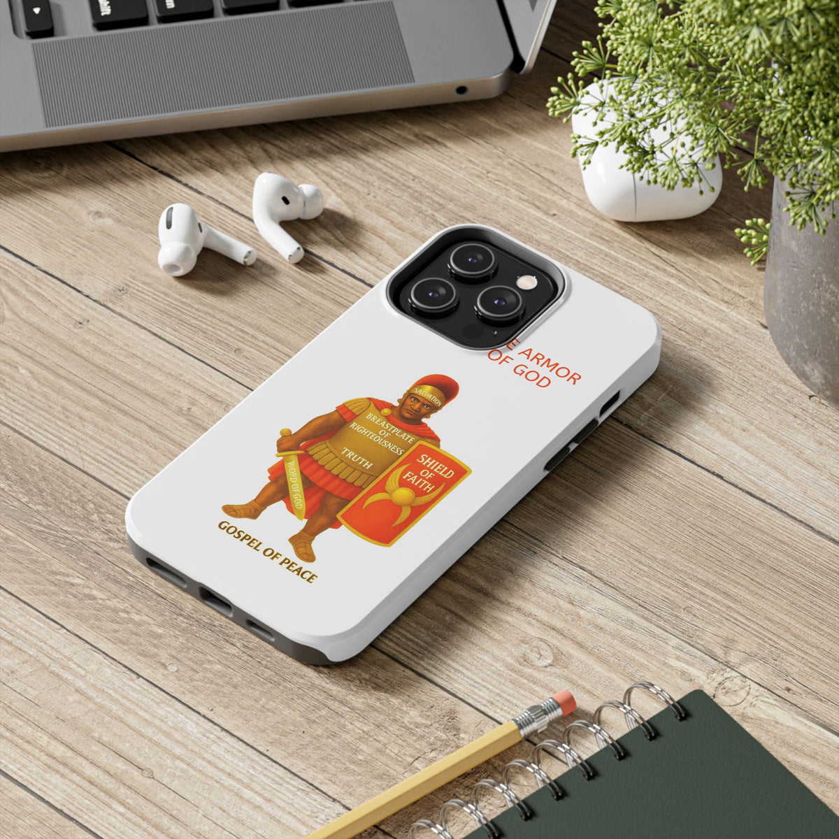 Tough Phone Case — 'The Armour of God' Christian Faith Phone Cover (Shield of Faith, Gospel of Peace)