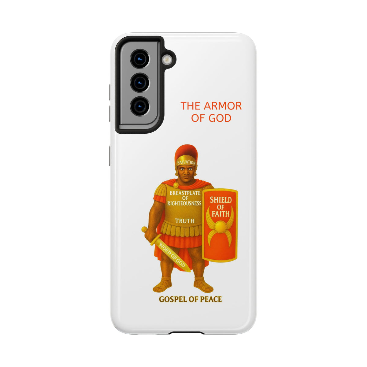 Tough Phone Case — 'The Armour of God' Christian Faith Phone Cover (Shield of Faith, Gospel of Peace)