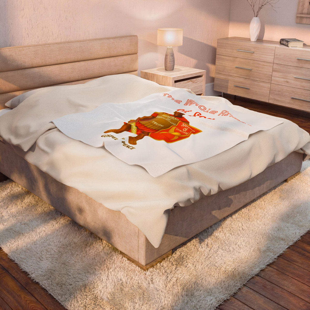 Plush Blanket — "The Whole Armour of God" Christian Velveteen Throw