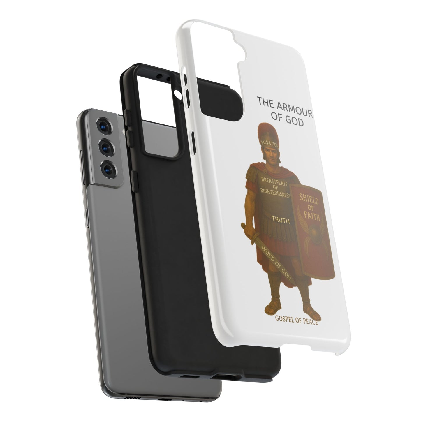 Tough Phone Case — 'The Armour of God' Christian Faith Phone Cover (Shield of Faith, Gospel of Peace)