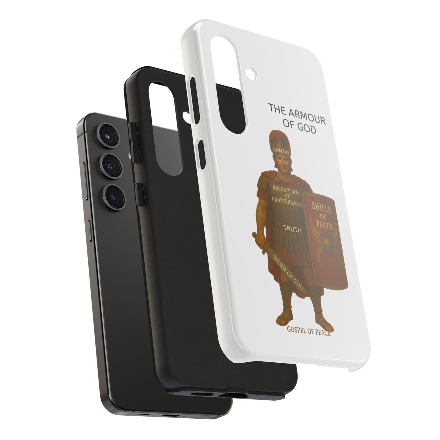 Tough Phone Case — 'The Armour of God' Christian Faith Phone Cover (Shield of Faith, Gospel of Peace)