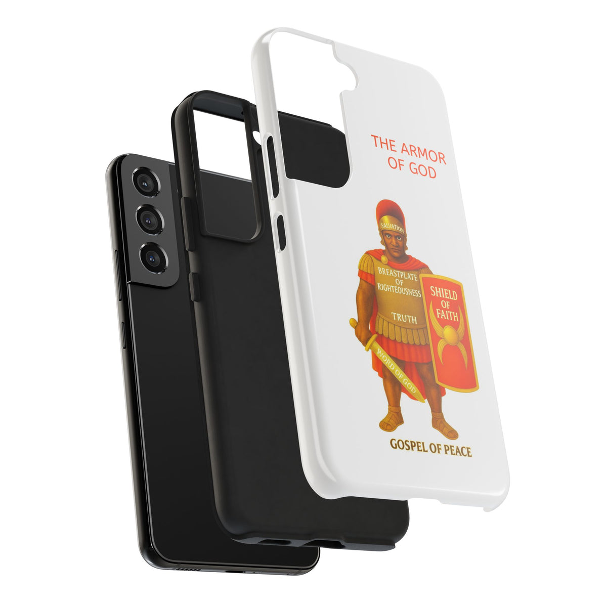Tough Phone Case — 'The Armour of God' Christian Faith Phone Cover (Shield of Faith, Gospel of Peace)