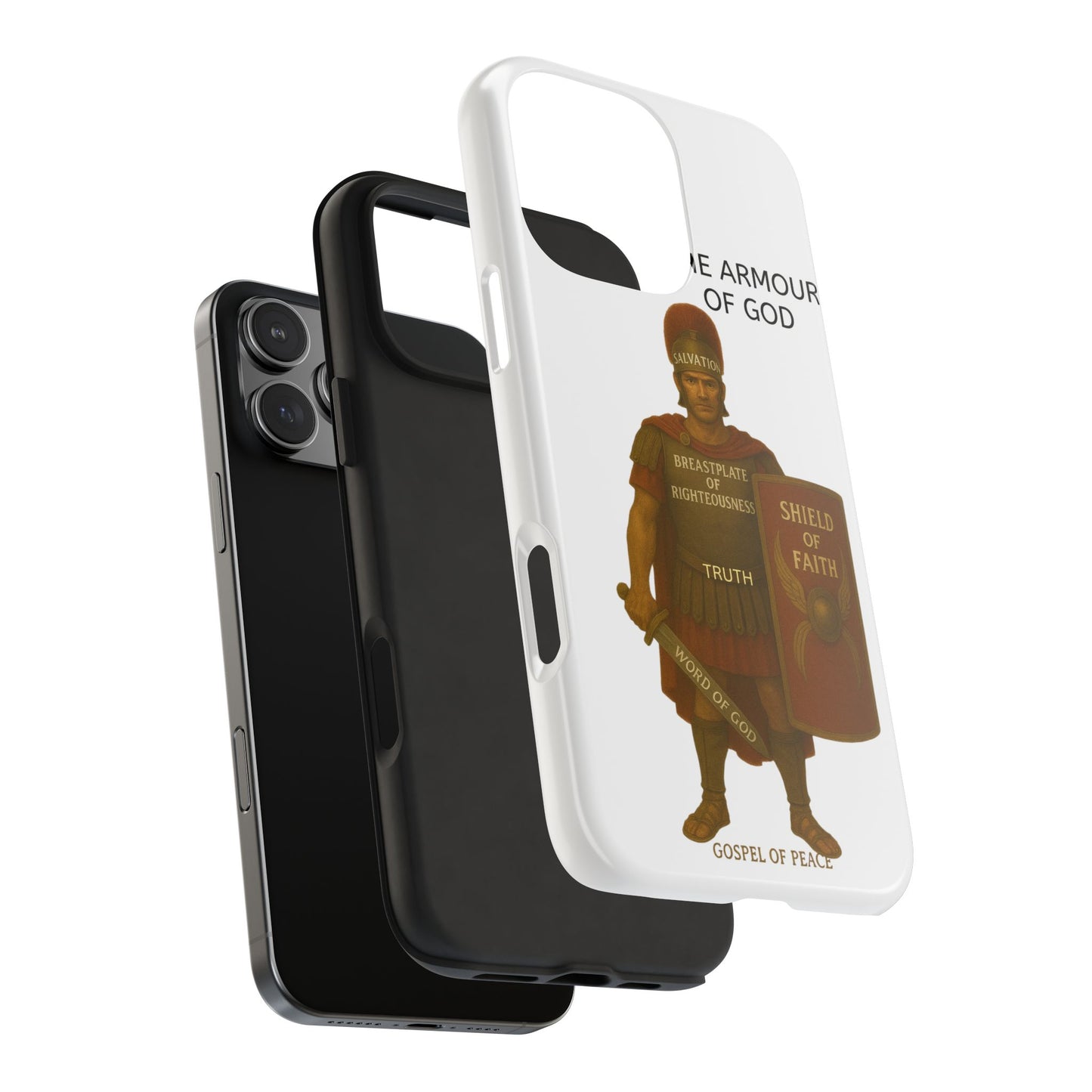 Tough Phone Case — 'The Armour of God' Christian Faith Phone Cover (Shield of Faith, Gospel of Peace)
