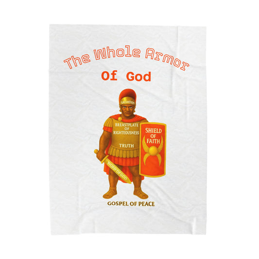Plush Blanket — "The Whole Armour of God" Christian Velveteen Throw