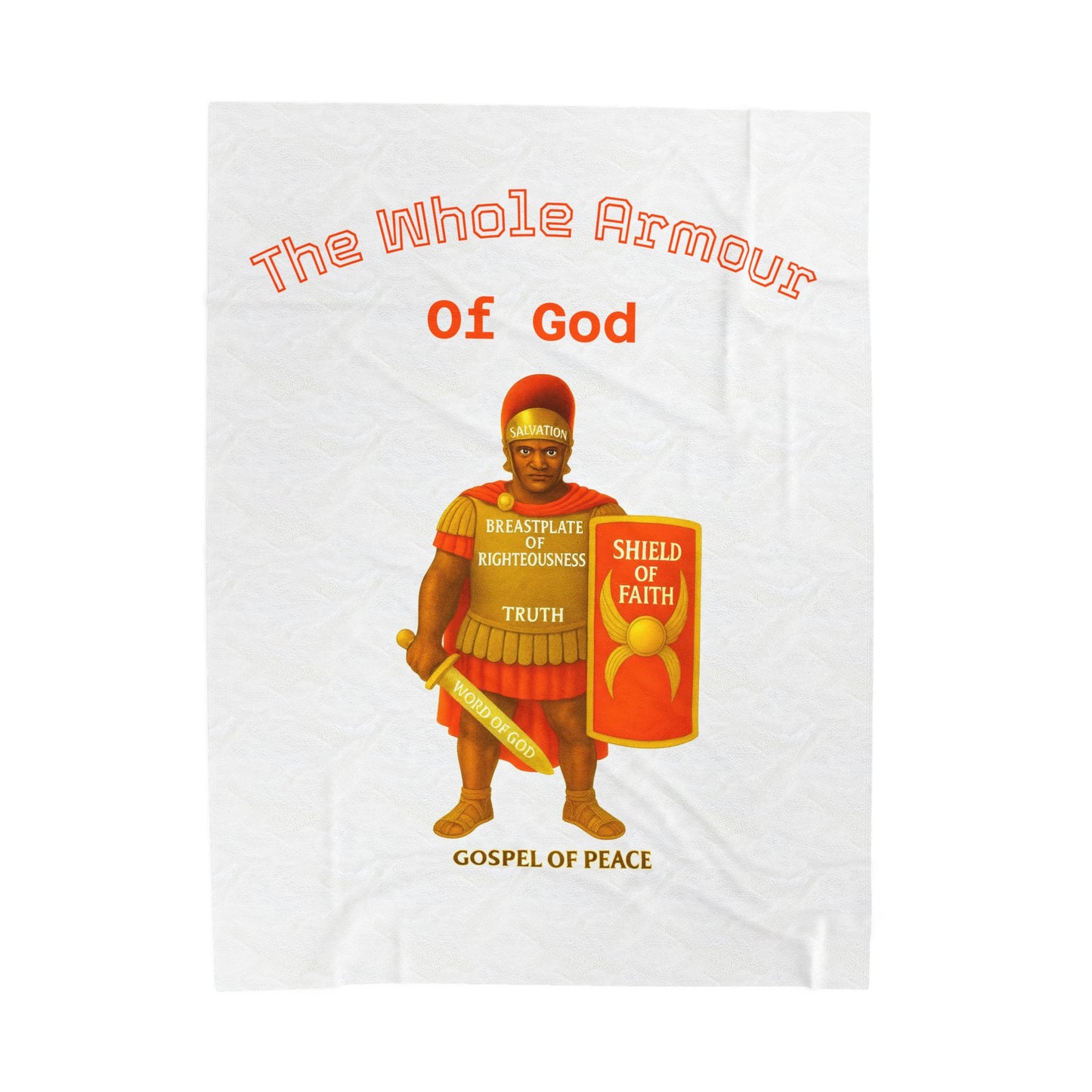 Plush Blanket — "The Whole Armour of God" Christian Velveteen Throw