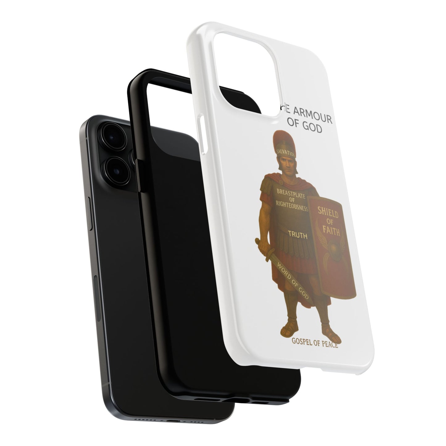 Tough Phone Case — 'The Armour of God' Christian Faith Phone Cover (Shield of Faith, Gospel of Peace)