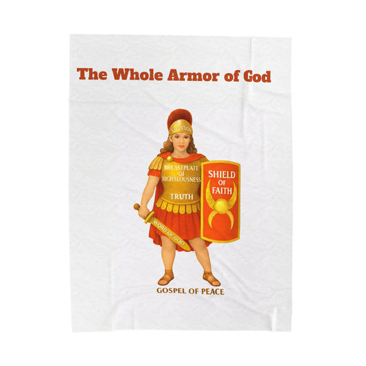 Armor of God Velveteen Plush Blanket — Shield of Faith Christian Throw