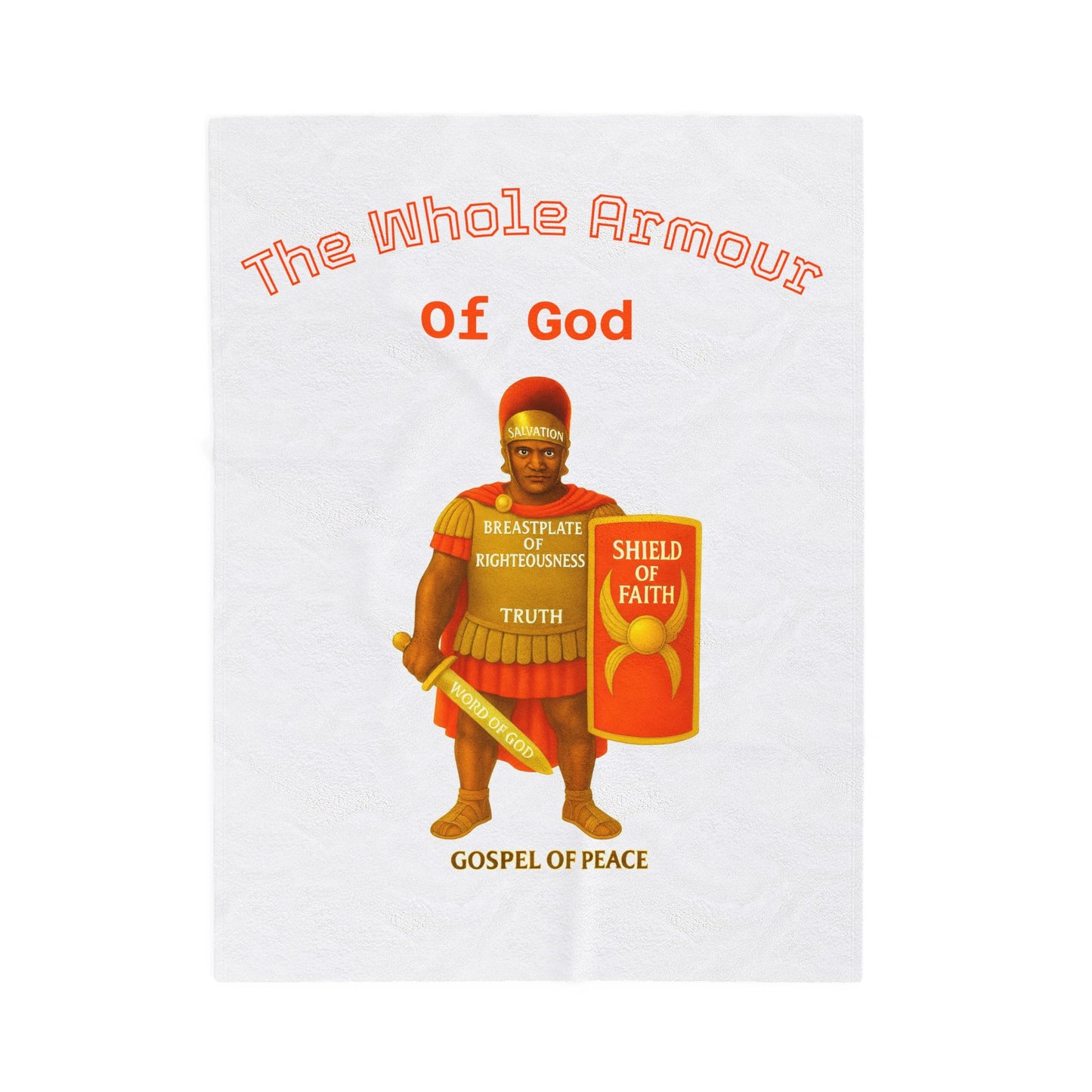 Plush Blanket — "The Whole Armour of God" Christian Velveteen Throw