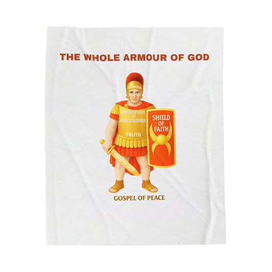 Velveteen Blanket — "The Whole Armour of God" Christian Shield of Faith Plush Throw