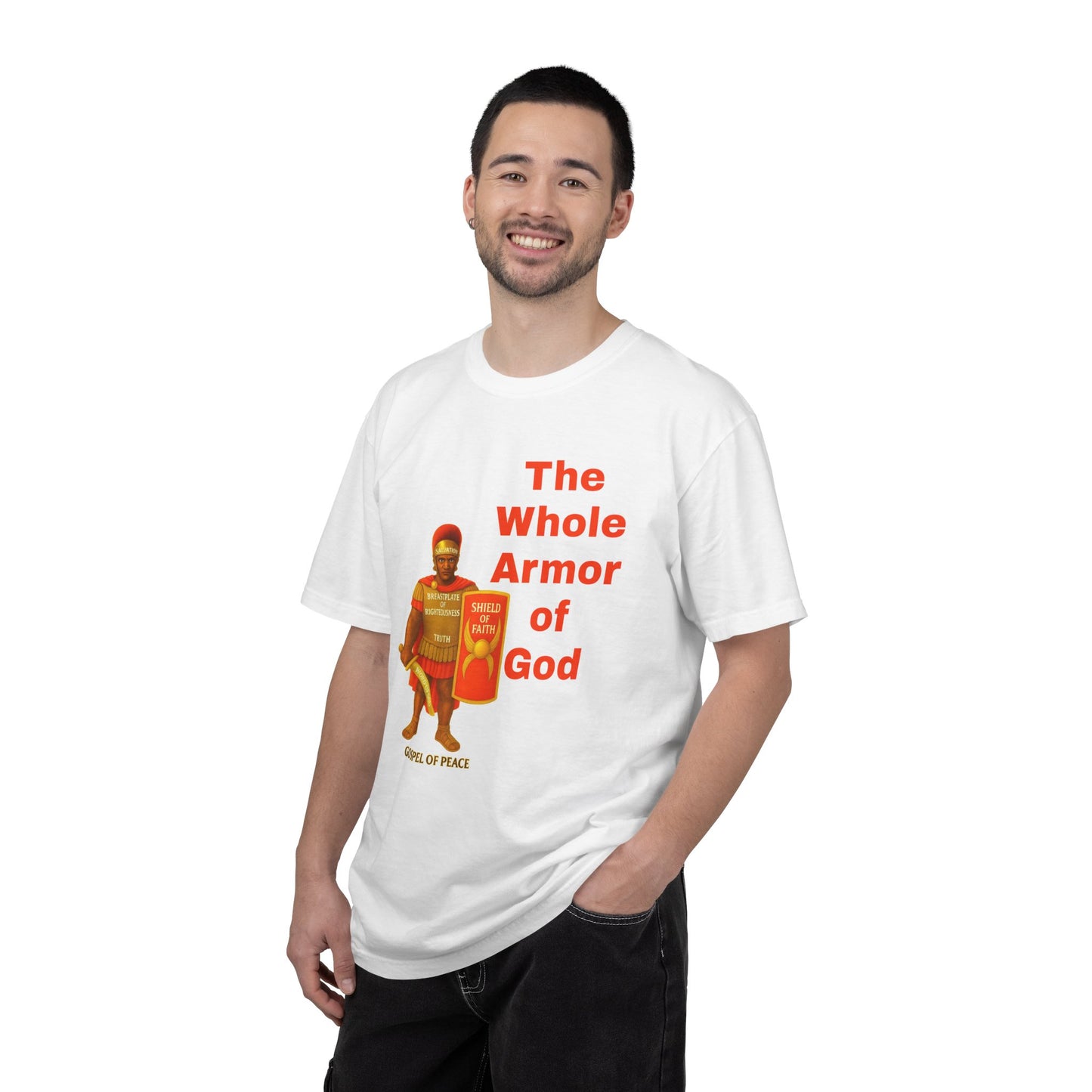 Roman Legionnaire Graphic T-Shirt — "Shield of Faith" Vintage Soldier Tee