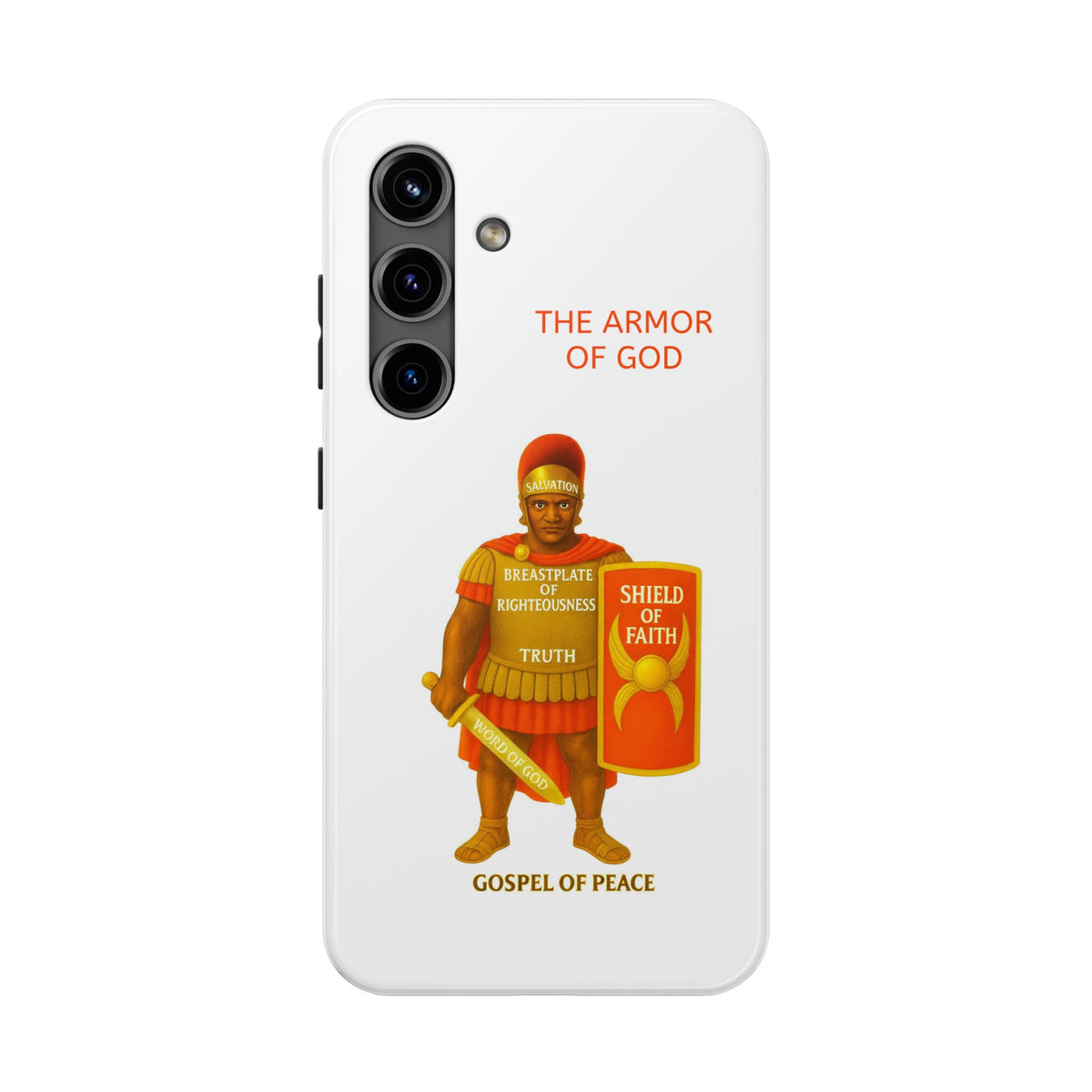 Tough Phone Case — 'The Armour of God' Christian Faith Phone Cover (Shield of Faith, Gospel of Peace)