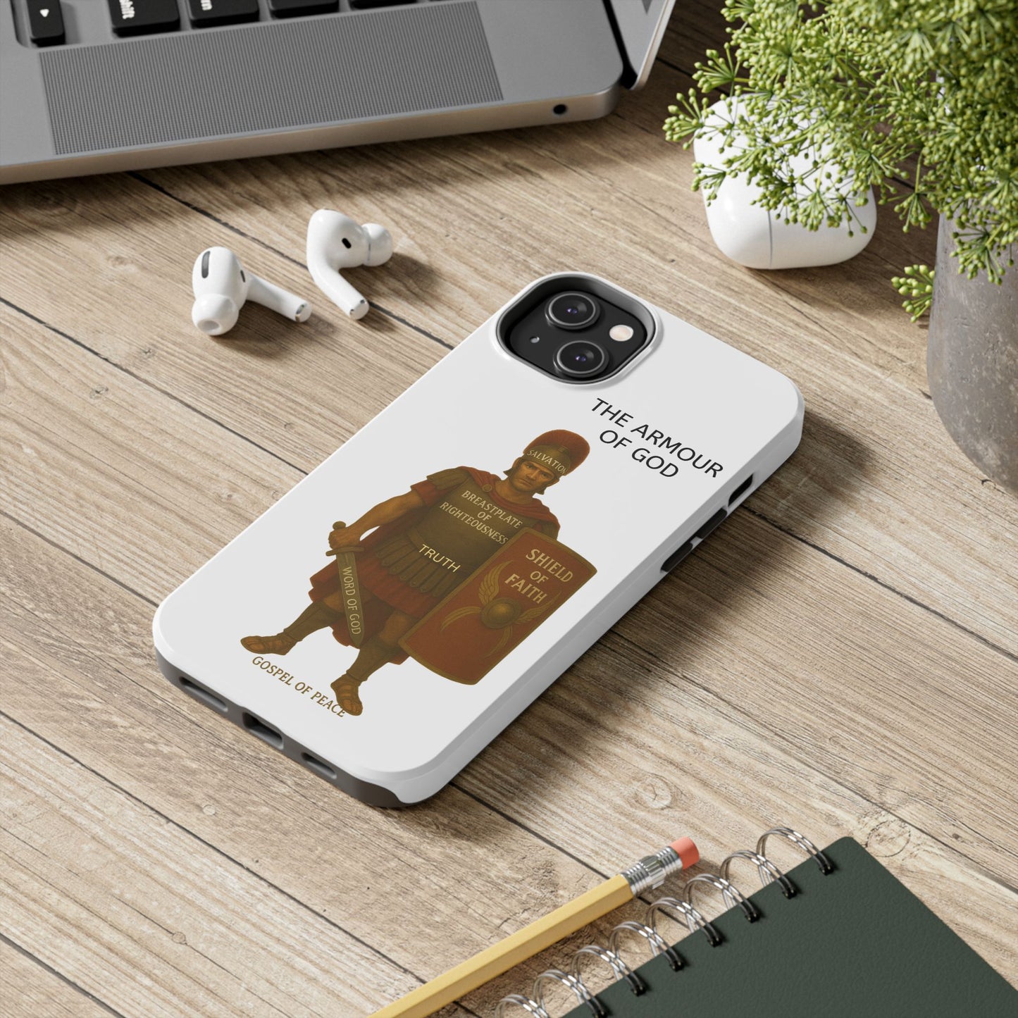 Tough Phone Case — 'The Armour of God' Christian Faith Phone Cover (Shield of Faith, Gospel of Peace)
