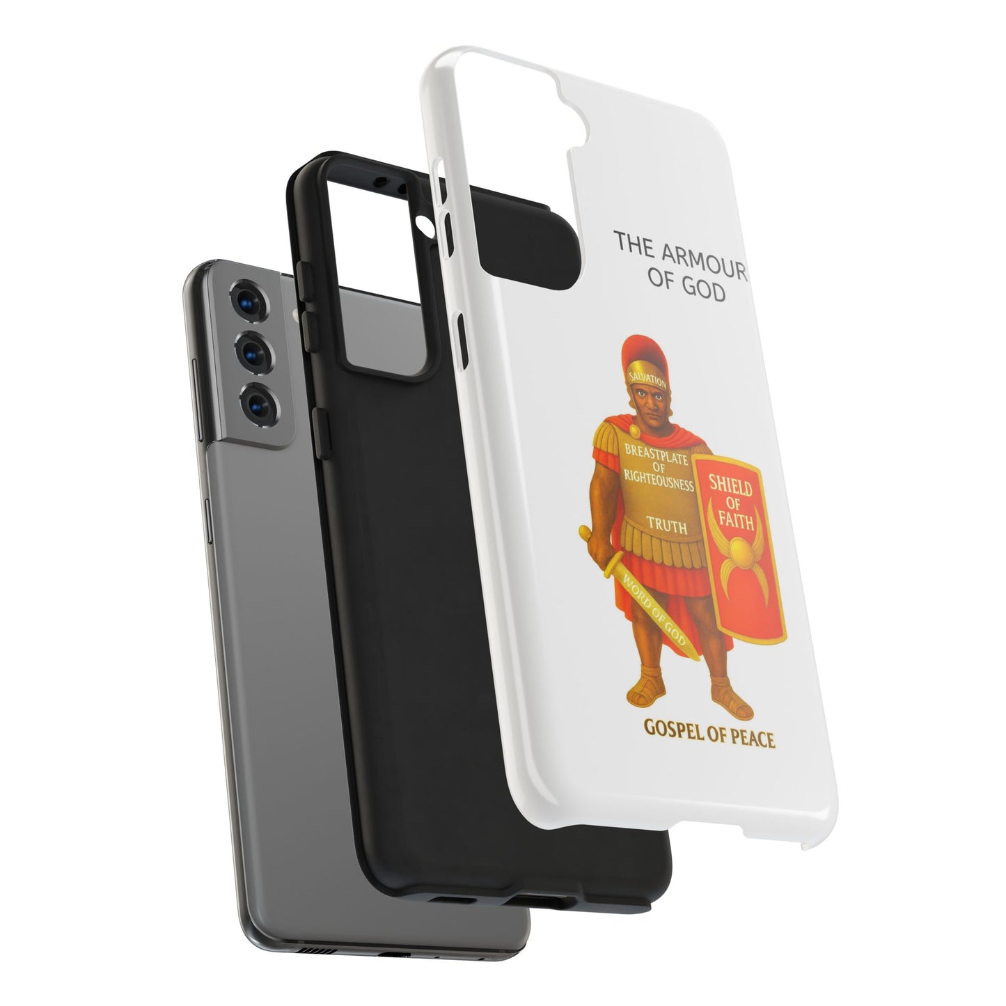 Tough Phone Case — 'The Armour of God' Christian Faith Phone Cover (Shield of Faith, Gospel of Peace)