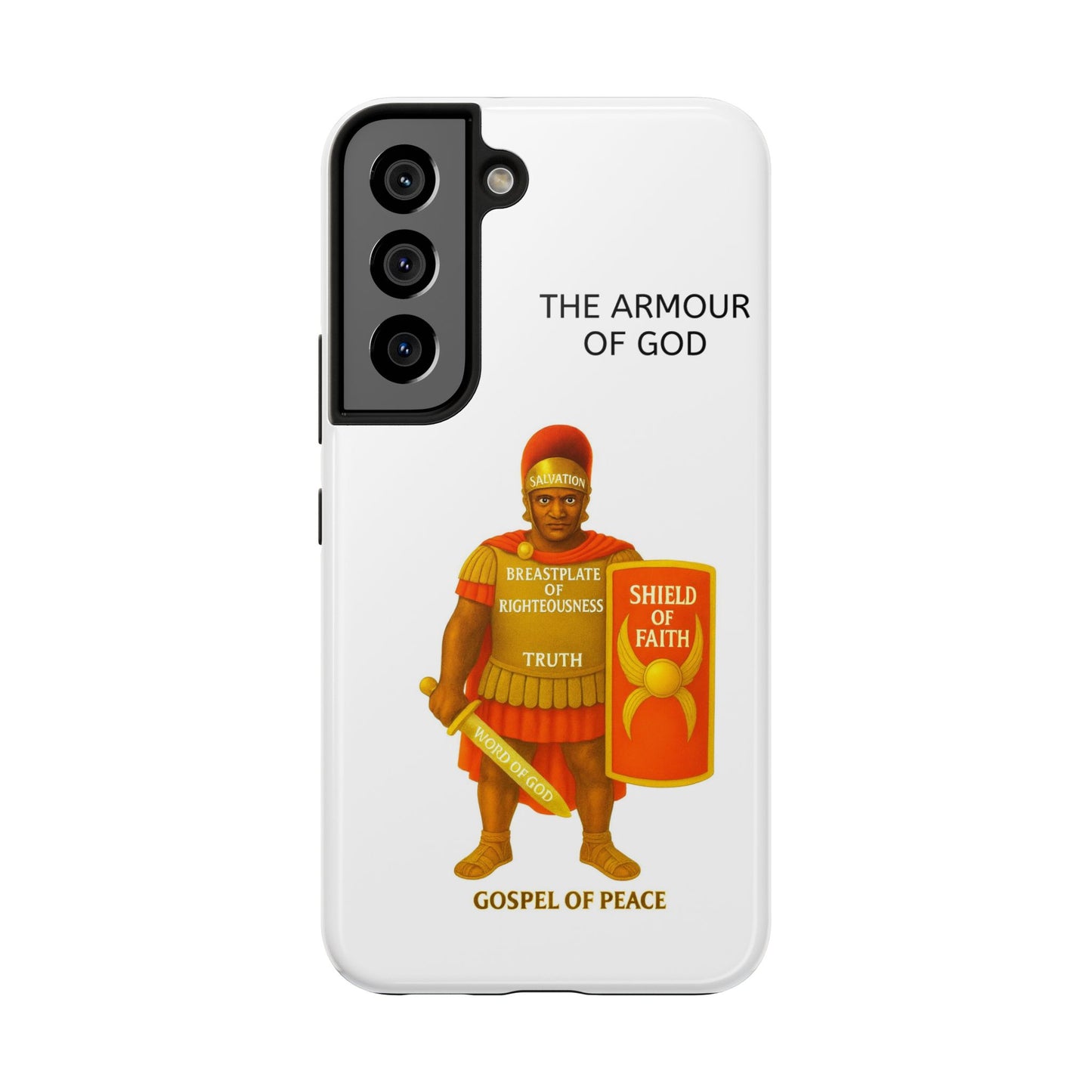 Tough Phone Case — 'The Armour of God' Christian Faith Phone Cover (Shield of Faith, Gospel of Peace)