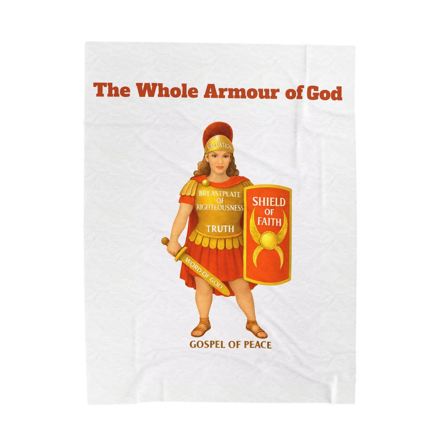 Armor of God Velveteen Plush Blanket — Shield of Faith Christian Throw