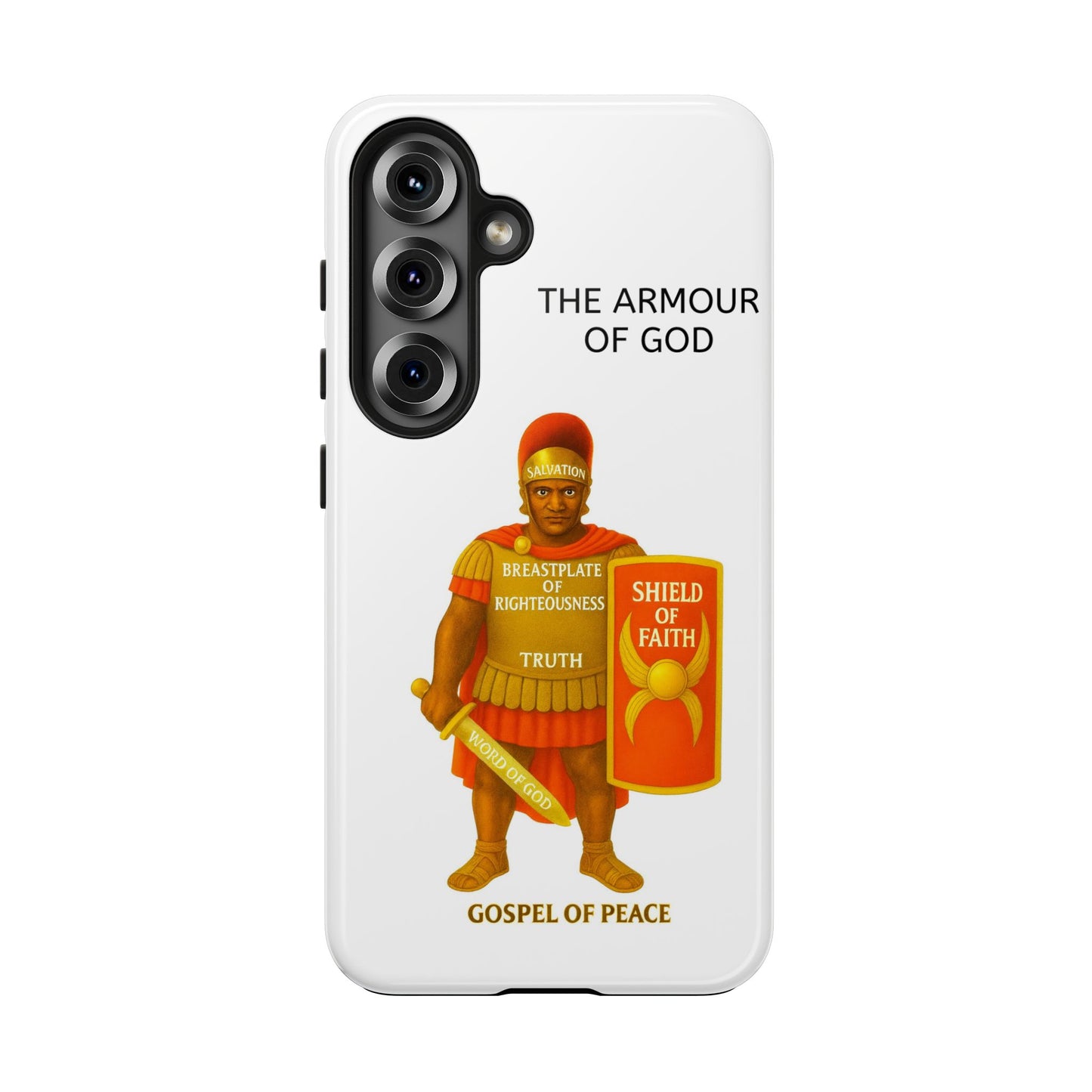 Tough Phone Case — 'The Armour of God' Christian Faith Phone Cover (Shield of Faith, Gospel of Peace)