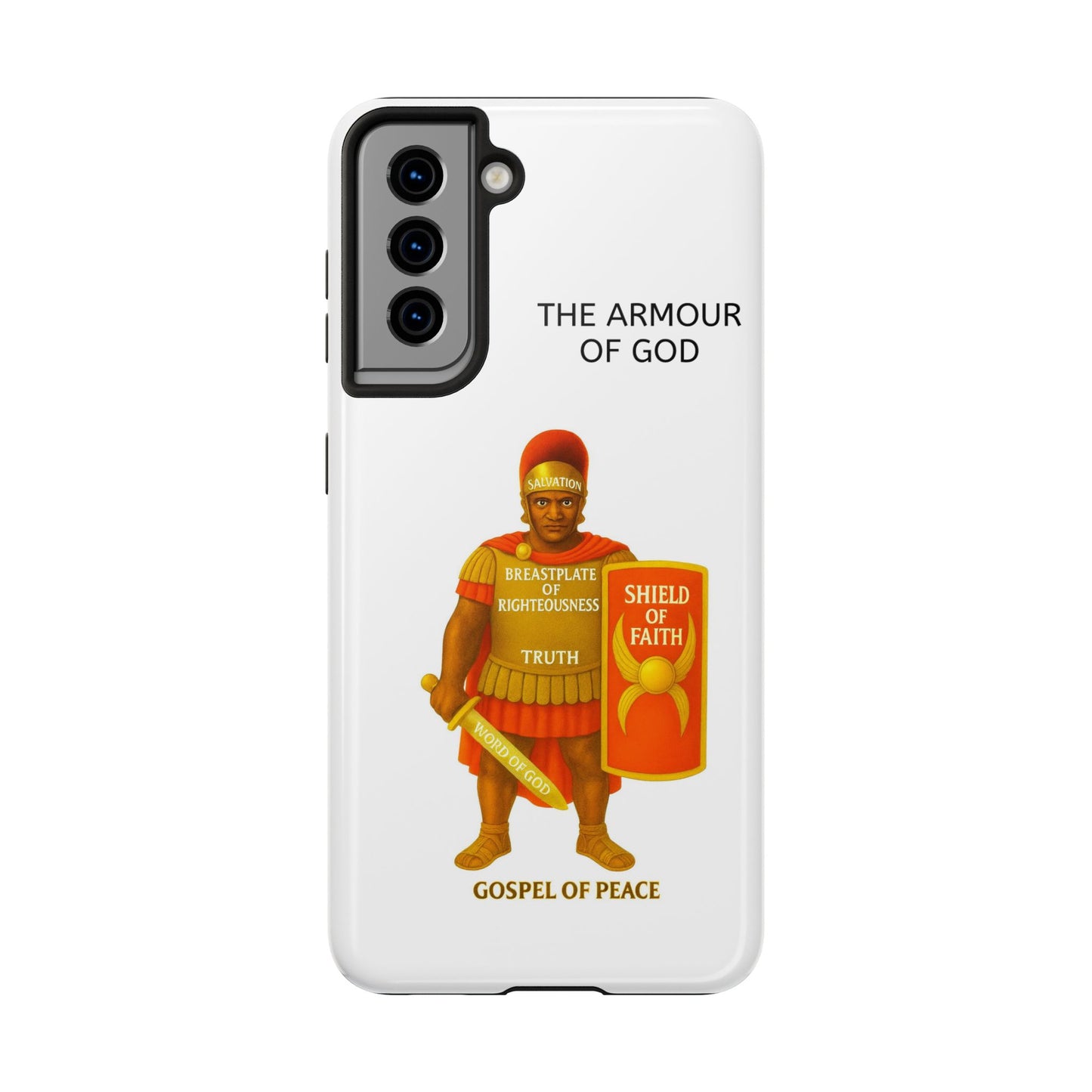 Tough Phone Case — 'The Armour of God' Christian Faith Phone Cover (Shield of Faith, Gospel of Peace)