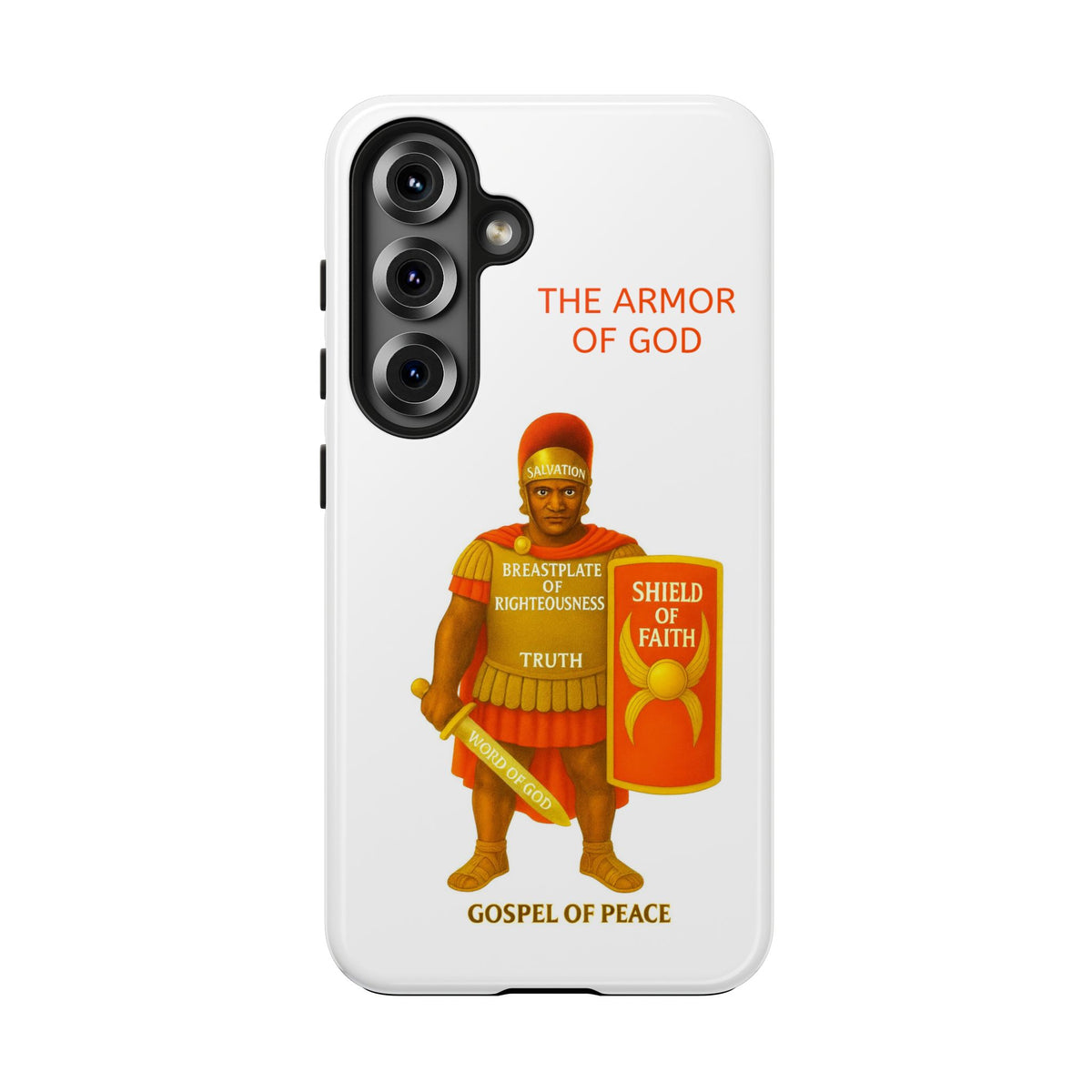 Tough Phone Case — 'The Armour of God' Christian Faith Phone Cover (Shield of Faith, Gospel of Peace)
