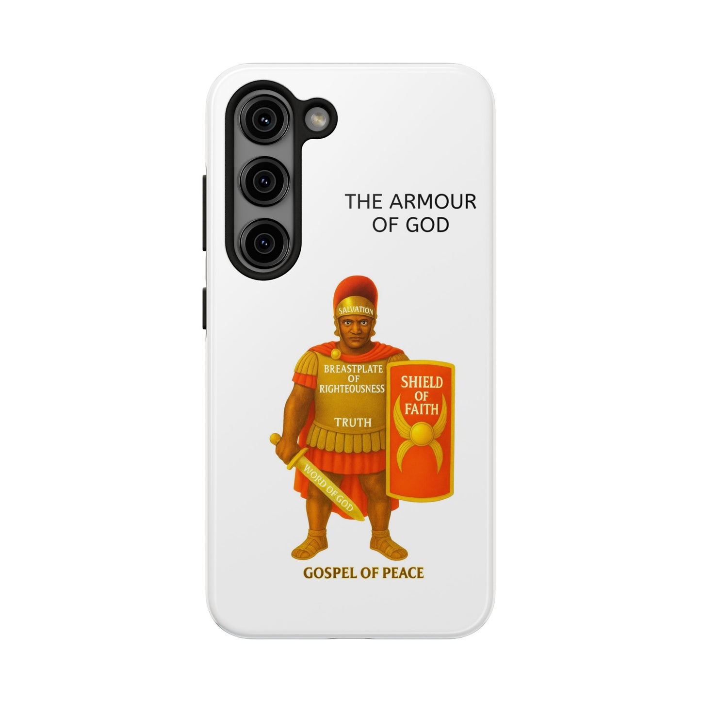 Tough Phone Case — 'The Armour of God' Christian Faith Phone Cover (Shield of Faith, Gospel of Peace)