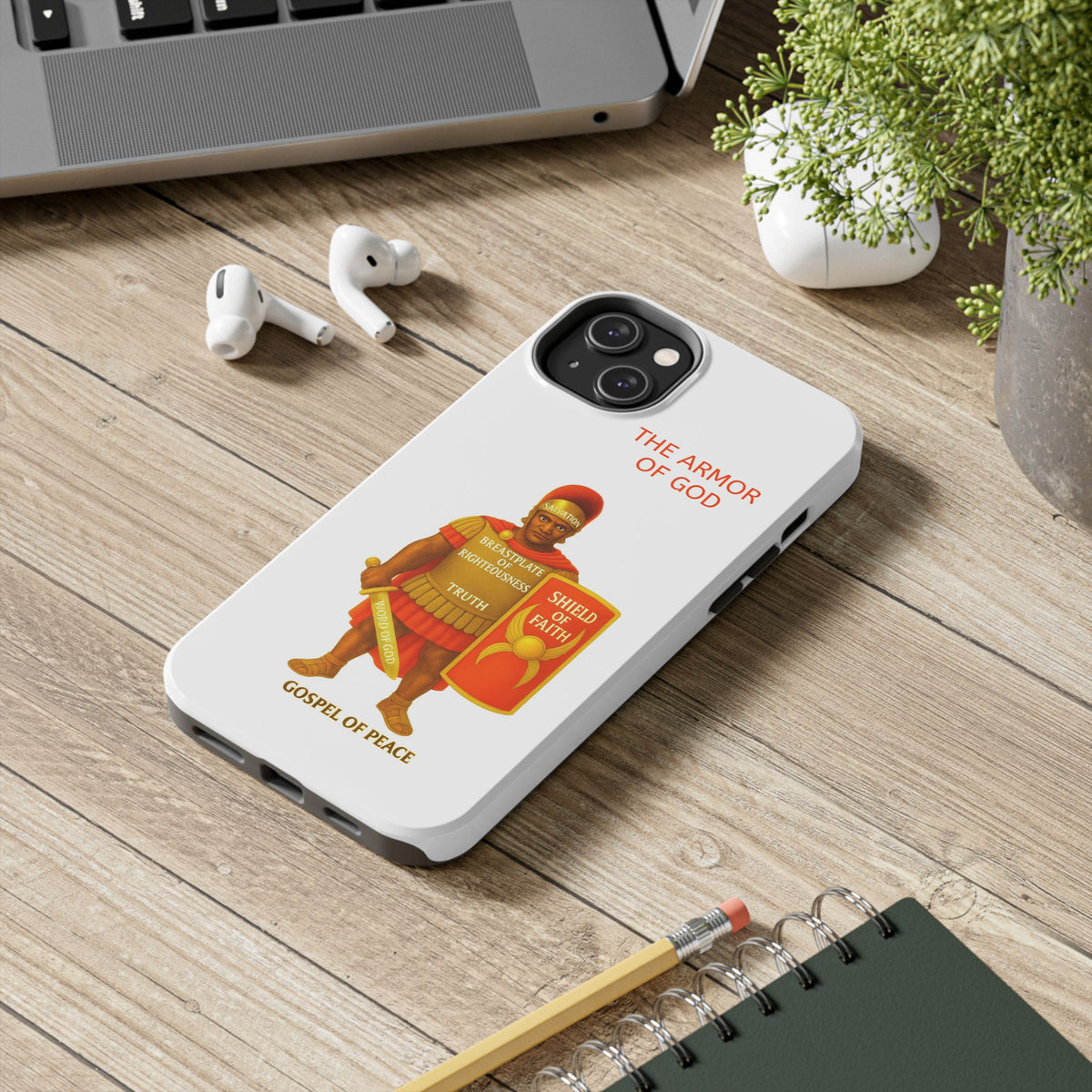 Tough Phone Case — 'The Armour of God' Christian Faith Phone Cover (Shield of Faith, Gospel of Peace)