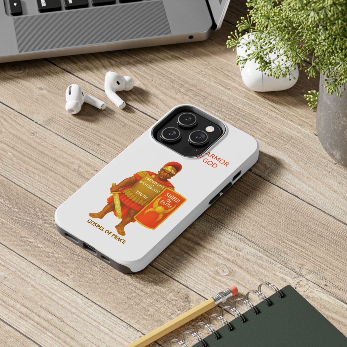 Tough Phone Case — 'The Armour of God' Christian Faith Phone Cover (Shield of Faith, Gospel of Peace)