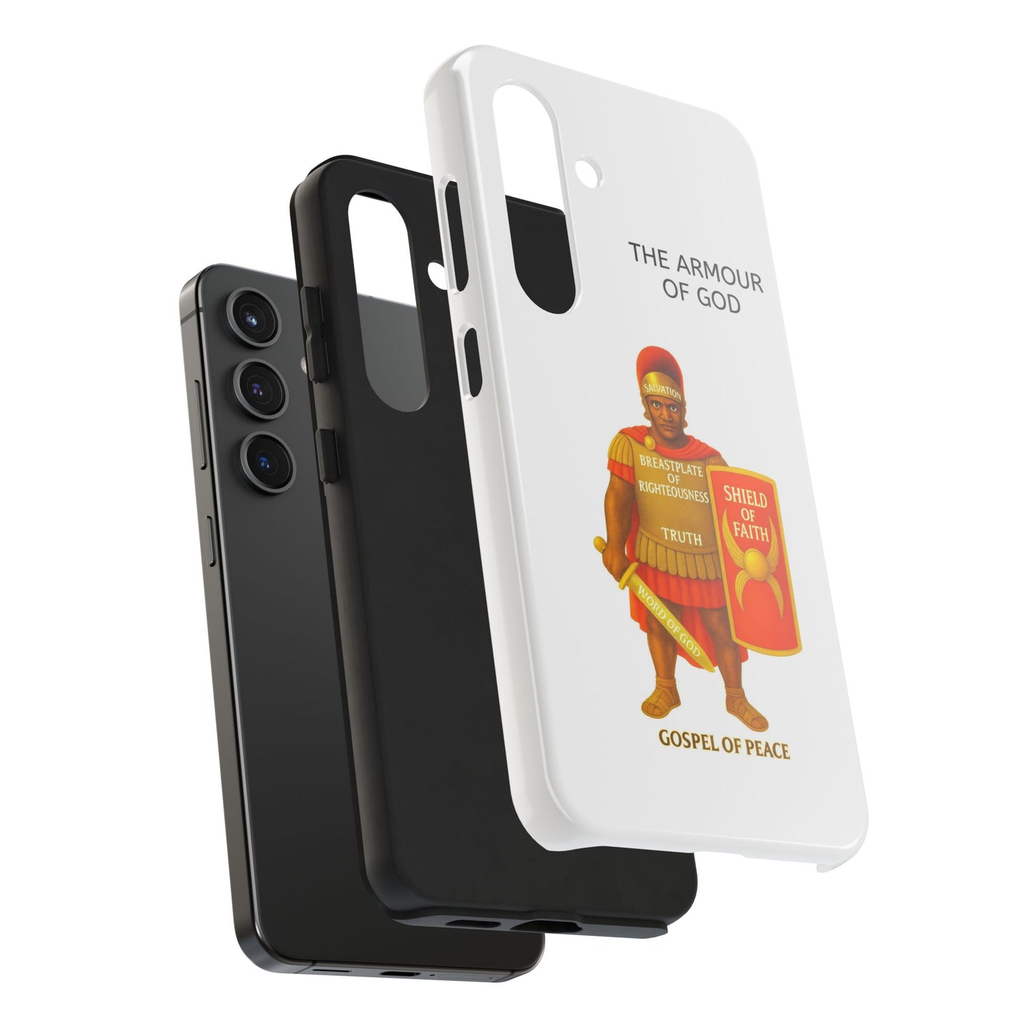 Tough Phone Case — 'The Armour of God' Christian Faith Phone Cover (Shield of Faith, Gospel of Peace)