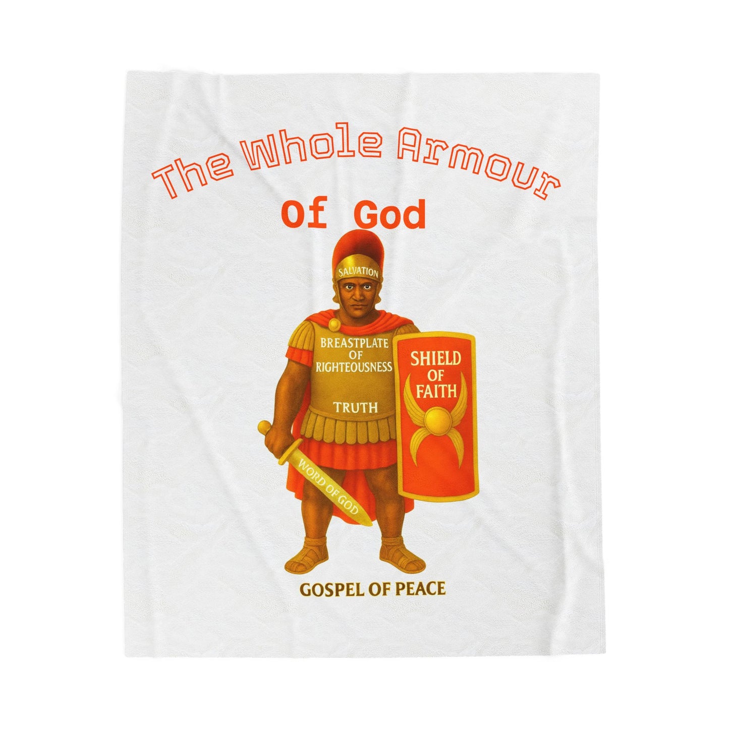 Plush Blanket — "The Whole Armour of God" Christian Velveteen Throw