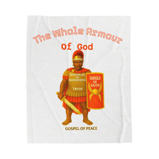 Plush Blanket — "The Whole Armour of God" Christian Velveteen Throw