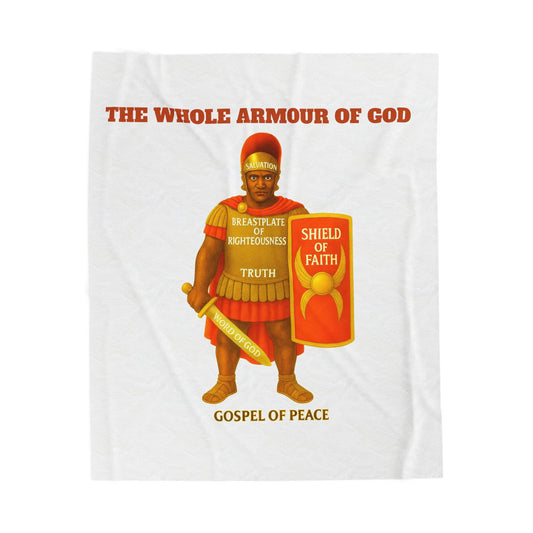 The Whole Armour of God Velveteen Plush Blanket – Shield of Faith Christian Throw
