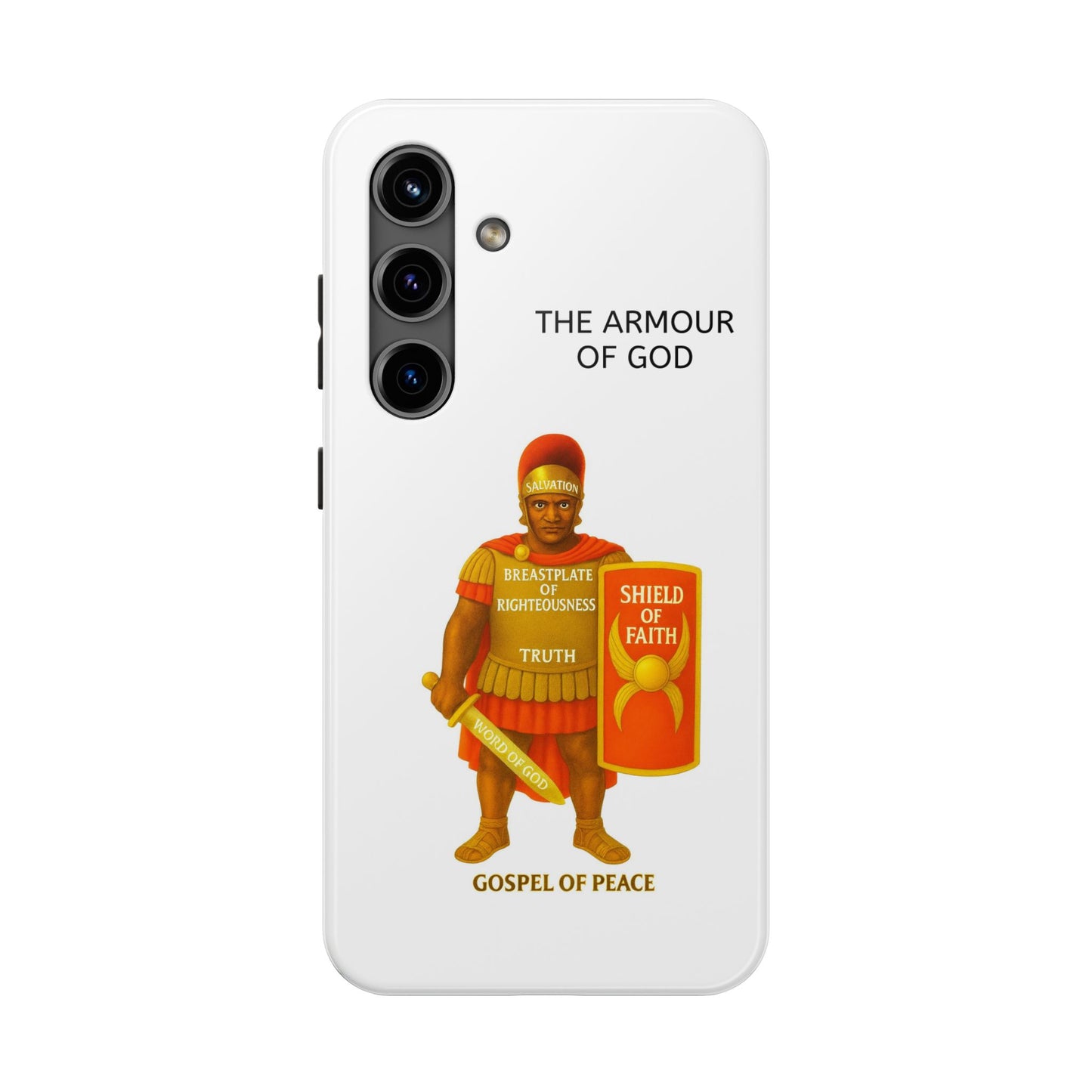 Tough Phone Case — 'The Armour of God' Christian Faith Phone Cover (Shield of Faith, Gospel of Peace)